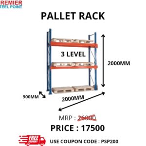 PALLET RACK SIZE 900MMx2000MMx2000MM (POWDER COATED) HAVING 3 LEVELS USE COUPON CODE : PSP200