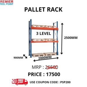 PALLET RACK SIZE 900 MMx2000 MMx2500MM (POWDER COATED) HAVING 3 LEVELS USE COUPON CODE : PSP200