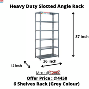 12"X36"X87" 6-SHELVES SLOTTED ANGLE RACK (SHELVES-22 GAUGE,ANGLE-16 GAUGE)