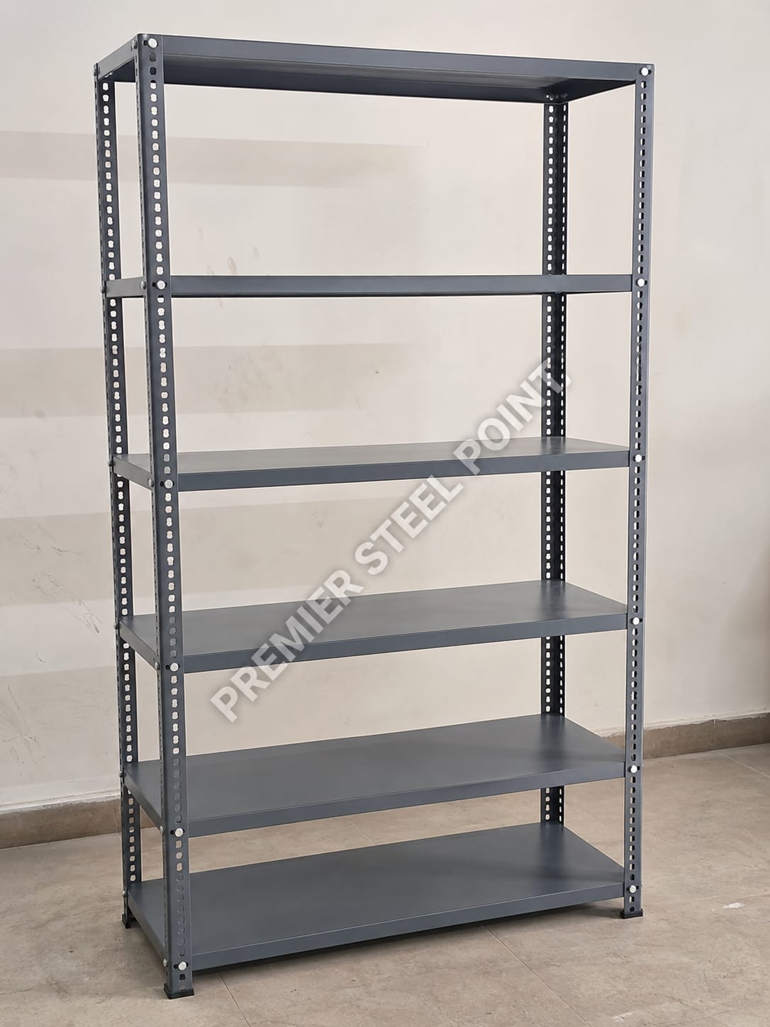 Premier Slotted Angle Rack with 6 Shelves, 12"x24"x60" (D.A Grey Painted)